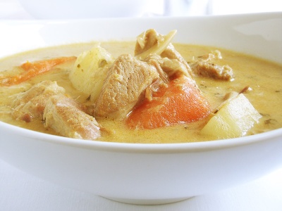 Pork Stew, in a creamy sauce with finely grated ginger and herbs