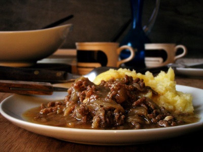 Beef Mince (ground beef), with home-made gravy and mash
