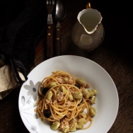 Lemon and Tuna Pasta, with broad beans and garlic